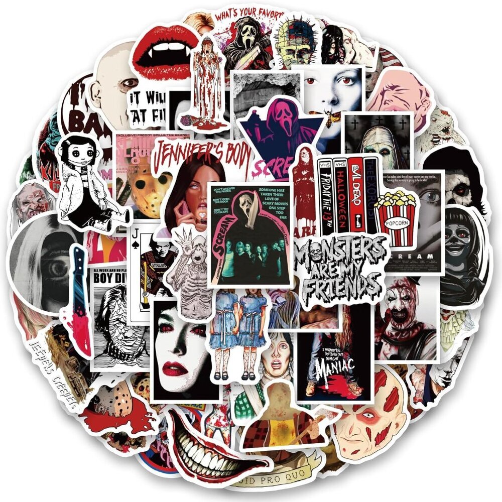 300 Pcs Horror Stickers,Horror Gifts,Horror Movie Stickers,Horror Decor,Scary Mo - Picture 3 of 7